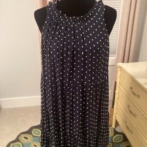 LOFT Sleeveless Polka Dot Swing Mini Dress